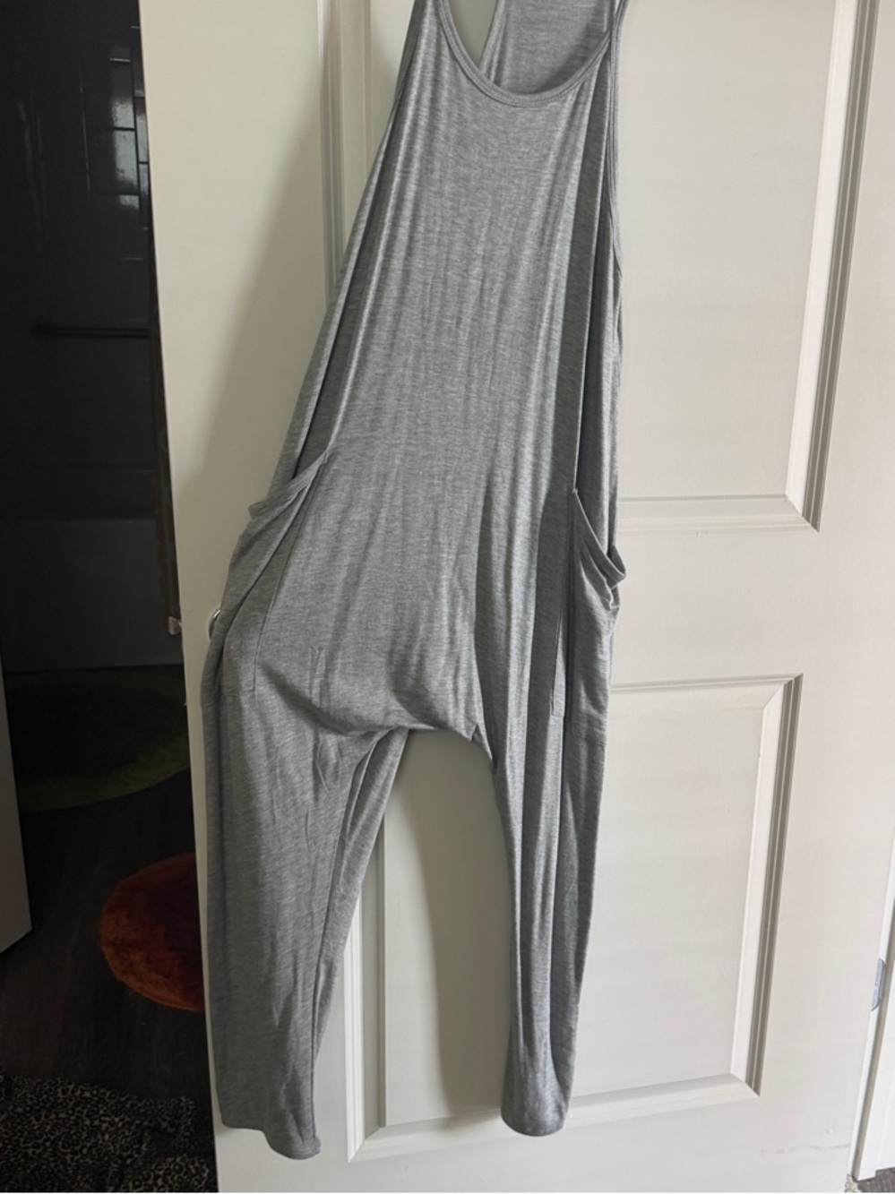 Women’s Gray Relaxed Jersey Harem Jumpsuit - Picture 2 of 3